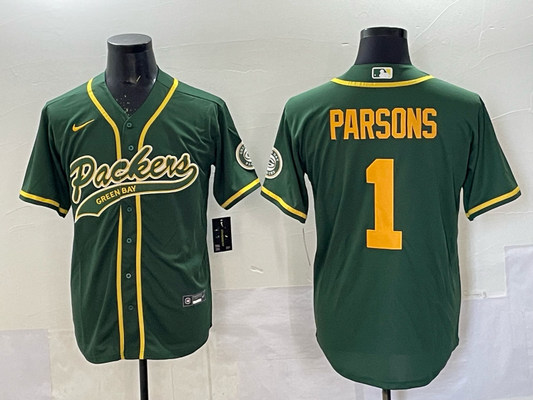 Men's Green Bay Packers Micah Parsons #1 Green Player Jersey