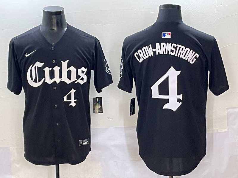 Men's Chicago Cubs Pete Crow-Armstrong Black Replica Player Jersey