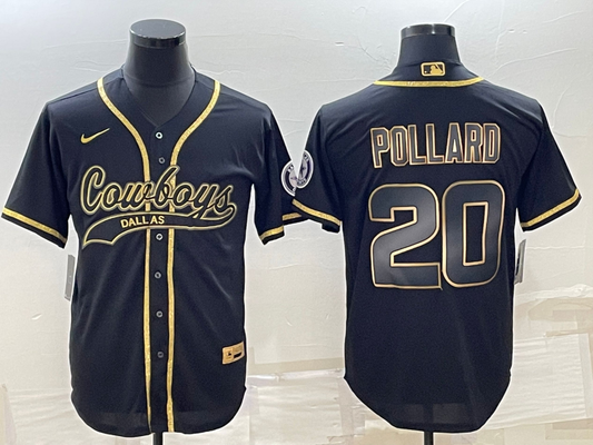 Men's Dallas Cowboys Tony Pollard Black Game Jersey Joint Edition