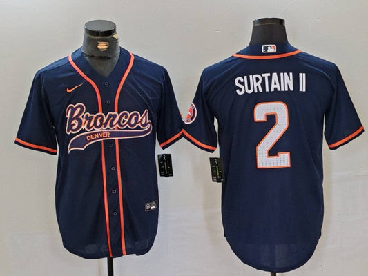 Men's Denver Broncos Patrick Surtain II Navy Player Jersey