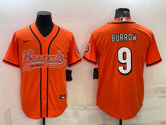 Men's Cincinnati Bengals Joe Burrow Orange Fashion Game Jersey