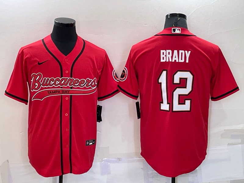 Men's Tampa Bay Buccaneers Tom Brady Red Game Jersey Joint Edition