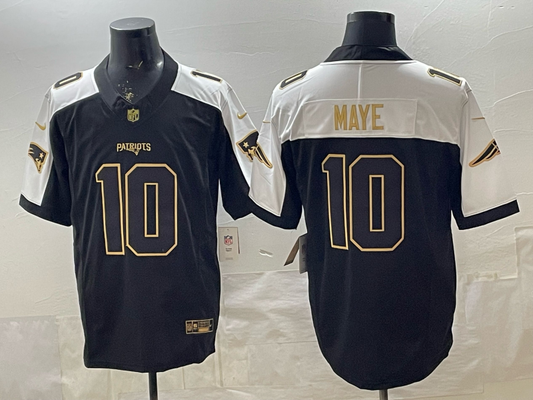 Men's New England Patriots Drake Maye Black Game Player Jersey