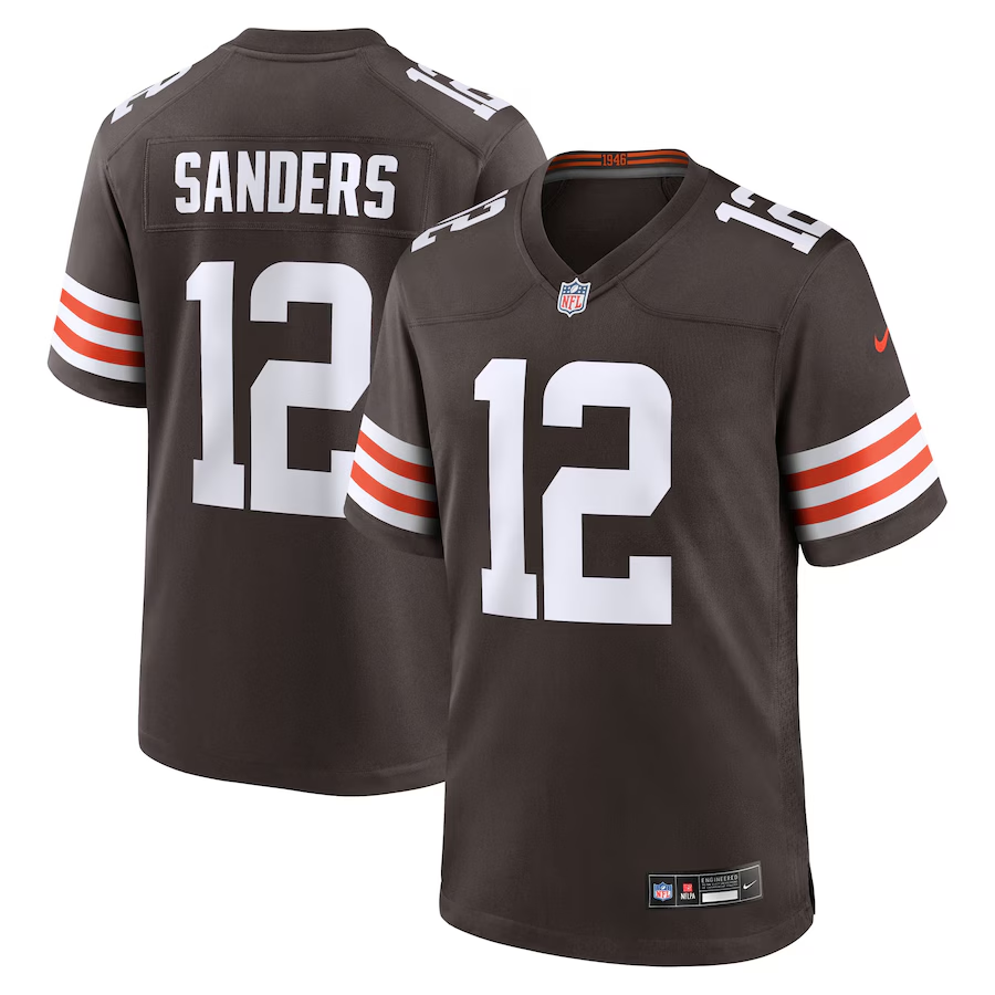 Men's Cleveland Browns Shedeur Sanders Nike Brown 2025 NFL Draft Game Jersey
