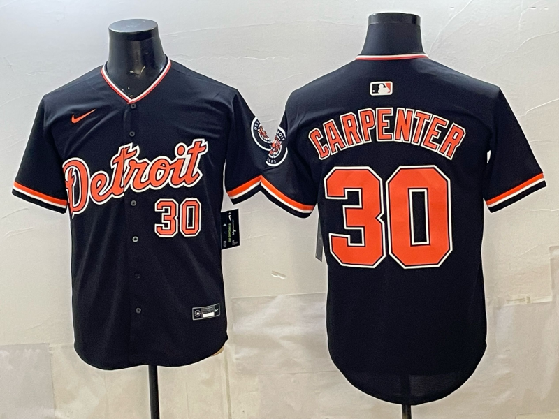 Men's Detroit Tigers Kerry Carpenter #30 Black Alternate Stadium Jersey