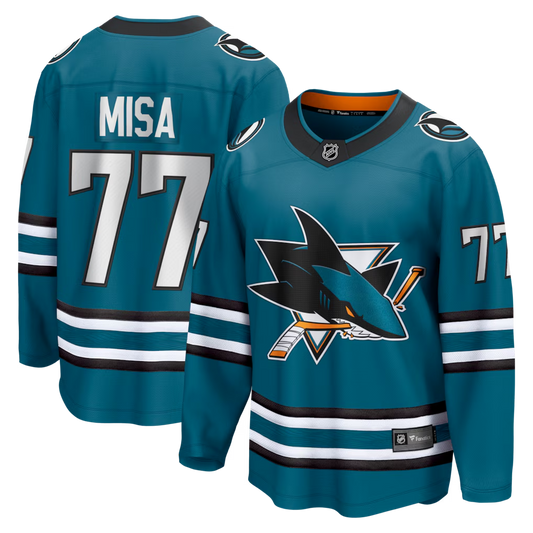 Men's San Jose Sharks Michael Misa Fanatics Teal Breakaway Jersey