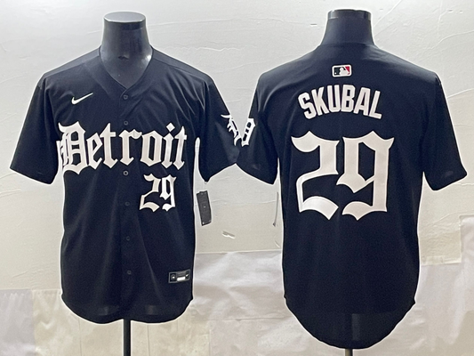 Men's Detroit Tigers Tarik Skubal Black Player Jersey