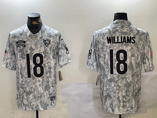 Men's Chicago Bears Caleb Williams Arctic Camo 2024 Salute to Service Limited Jersey