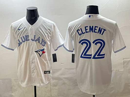 Men's Toronto Blue Jays Ernie Clement White Home Replica Jersey