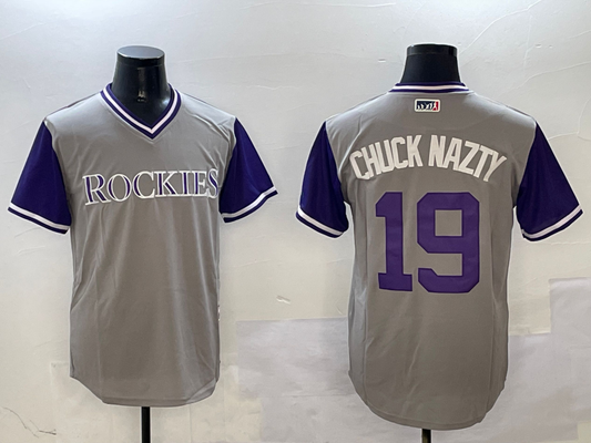 Men's Colorado Rockies Charlie Blackmon Gray Replica Player Jersey