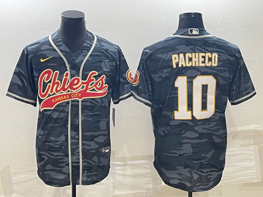 Men's Kansas City Chiefs Isiah Pacheco Grey Camouflage Game Jersey Joint Edition