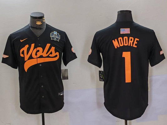 Men's Tennessee Volunteers Christian Moore Black Game Jersey