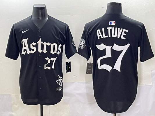 Men's Houston Astros Jose Altuve Black Team Player Jersey