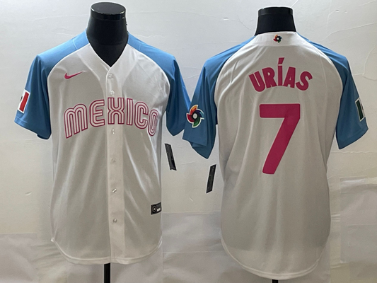 Men's 2023 World Baseball Classic Julio Urias Mexico Jersey White