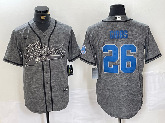 Men's Detroit Lions Jahmyr Gibbs Gray Player Jersey