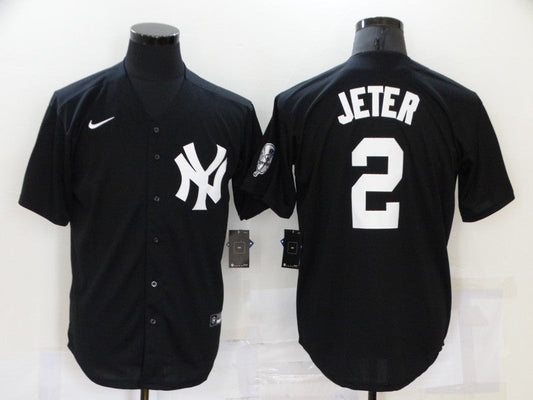 Men's New York Yankees Derek Jeter Black Replica Baseball Jersey