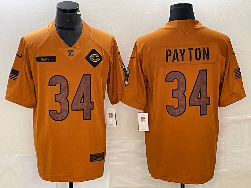 Men's Chicago Bears Walter Payton Brown 2023 Salute To Service Retired Player Limited Jersey