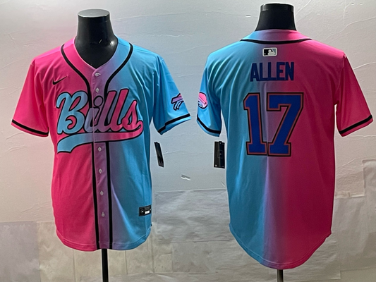 Men's Buffalo Bills Josh Allen Pink/Blue Game Jersey