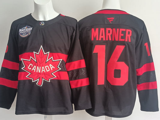 Men's Canada 2025 4 Nations Face-Off Mitch Marner #16 Fanatics Black Player Jersey