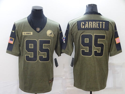 Men's Cleveland Browns Myles Garrett Olive Game Player Jersey