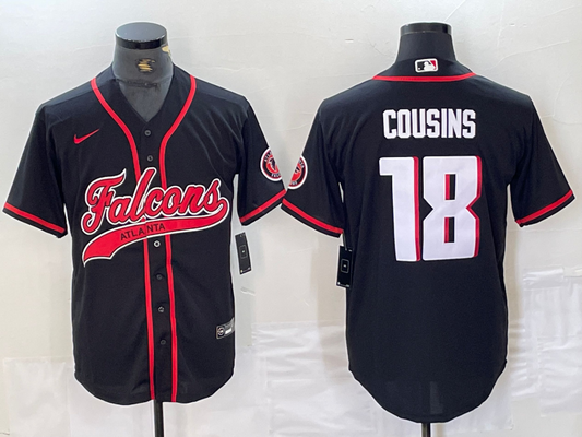 Men's Atlanta Falcons Kirk Cousins Black Player Jersey Joint Edition