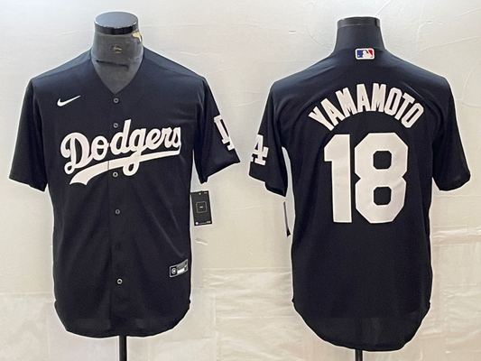 Men's Los Angeles Dodgers Yoshinobu Yamamoto Black Replica Player Jersey