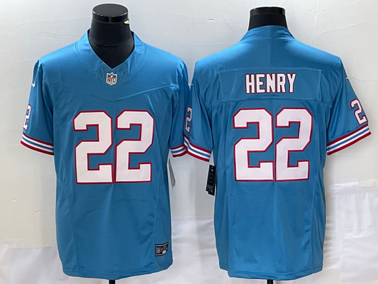 Men's Tennessee Titans Derrick Henry Light Blue Oilers Throwback Vapor F.U.S.E. Limited Jersey