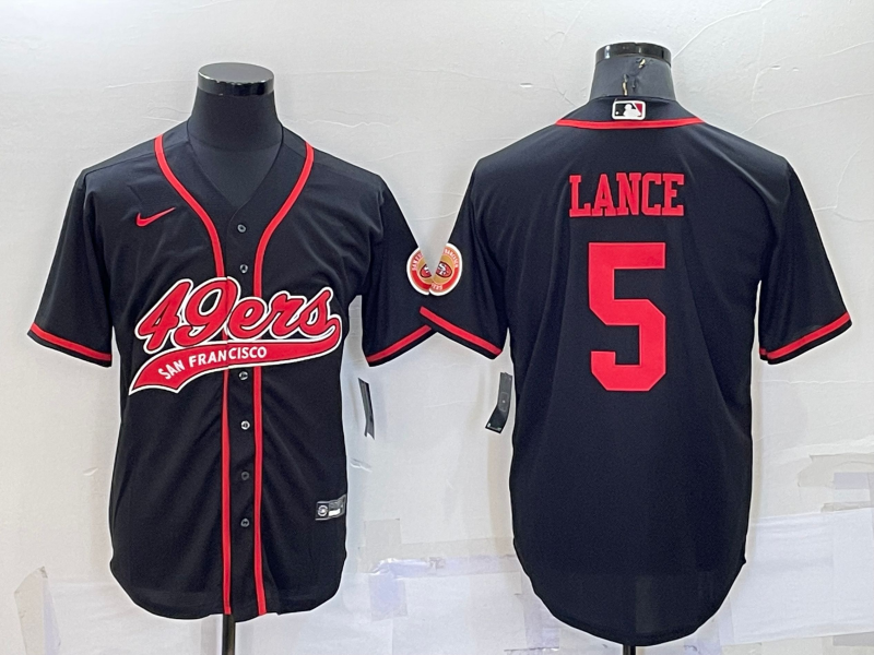 Men's San Francisco 49ers Trey Lance Black Game Jersey Joint Edition