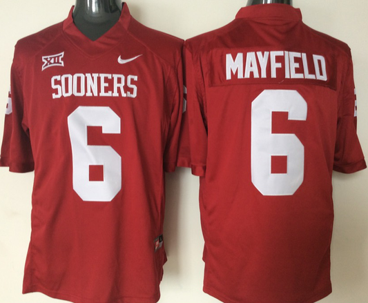 Men's Oklahoma Sooners Baker Mayfield Crimson Player Jersey