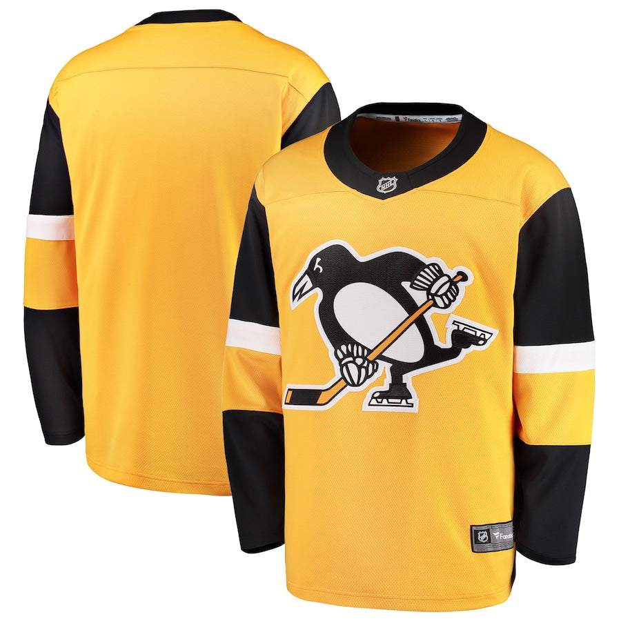 Custom Men's Pittsburgh Penguins Fanatics Gold Alternate Breakaway Jersey