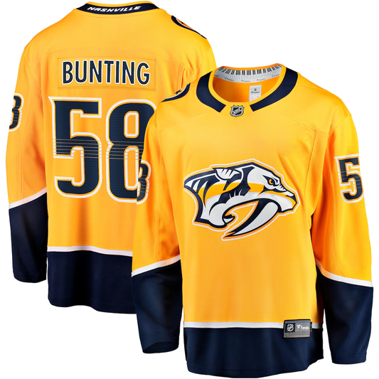 Men's Nashville Predators Michael Bunting Fanatics Gold Home Breakaway Jersey
