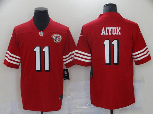 Men's San Francisco 49ers Brandon Aiyuk Red 75th Anniversary Game Jersey