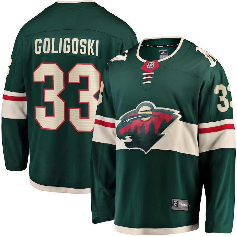 Men's Minnesota Wild Alex Goligoski #33 Green Home Breakaway Player Jersey1