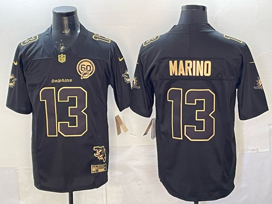 Men's Miami Dolphins Dan Marino Black Player Game Jersey