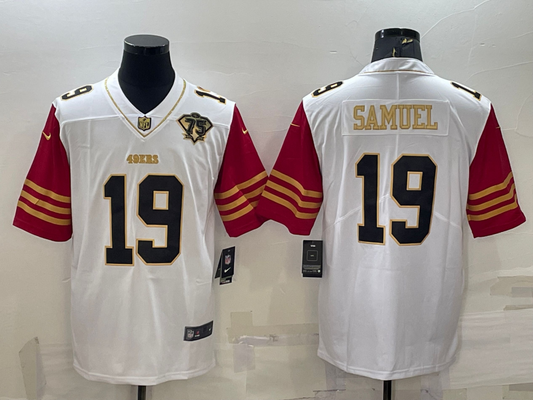 Men's San Francisco 49ers Deebo Samuel White 75th Anniversary Game Jersey