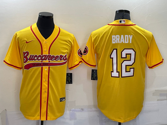 Men's Tampa Bay Buccaneers Tom Brady Yellow Game Jersey Joint Edition