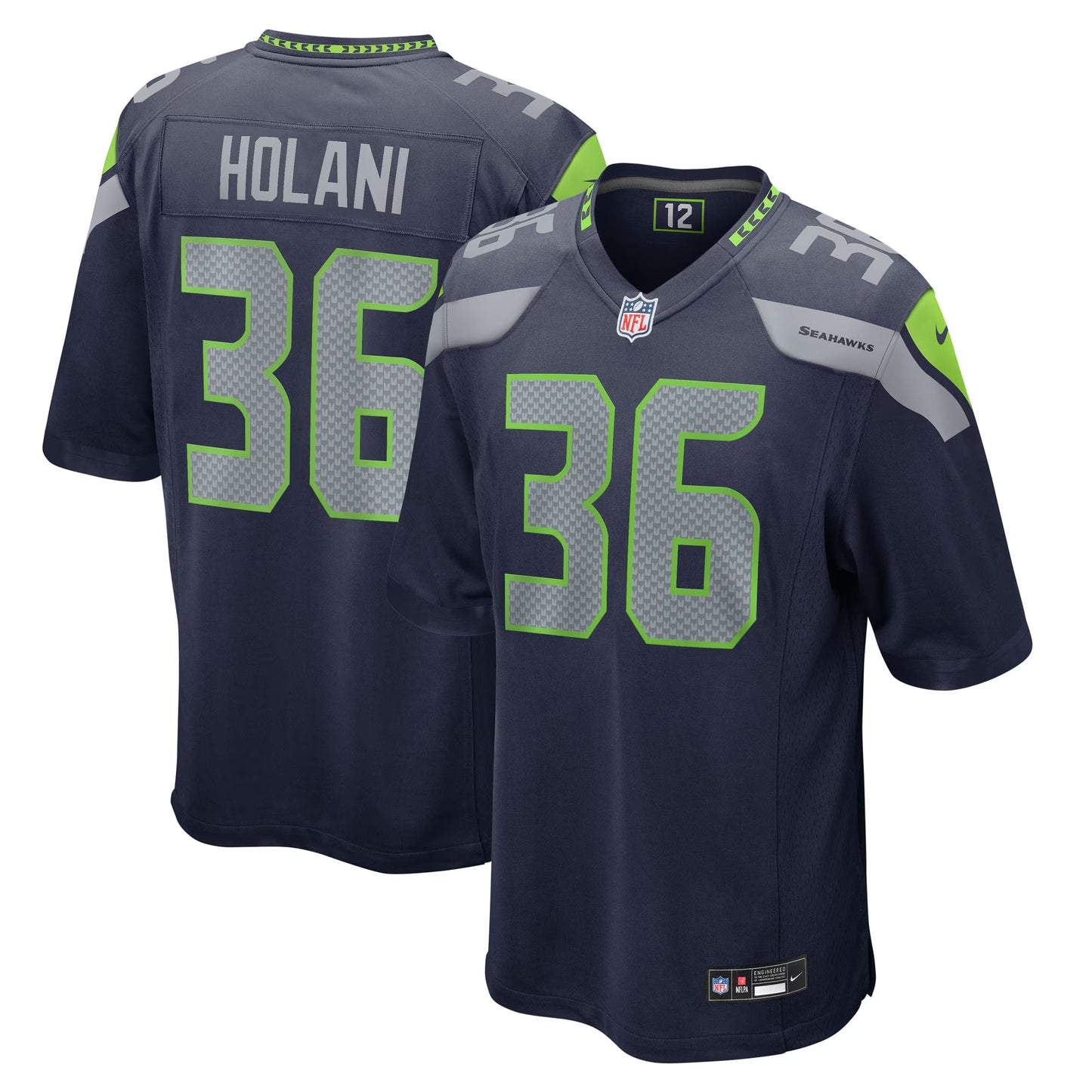 Seattle Seahawks George Holani College Navy Team Game Jersey