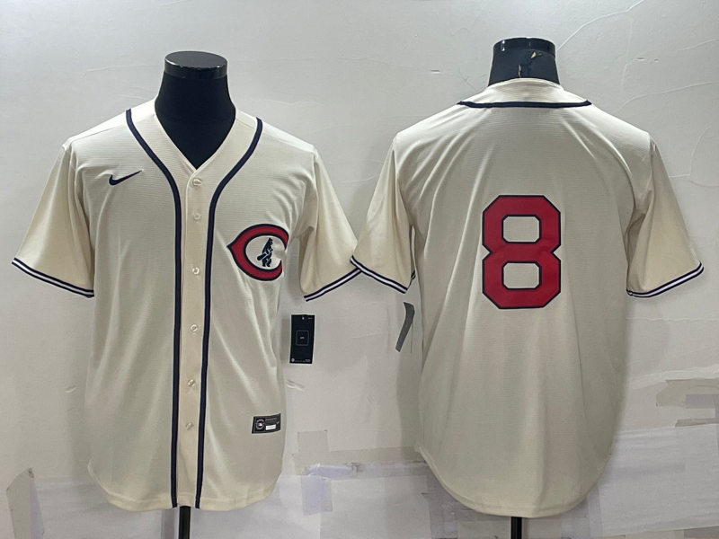 Men's Chicago Cubs Ian Happ Cream Player Name Jersey