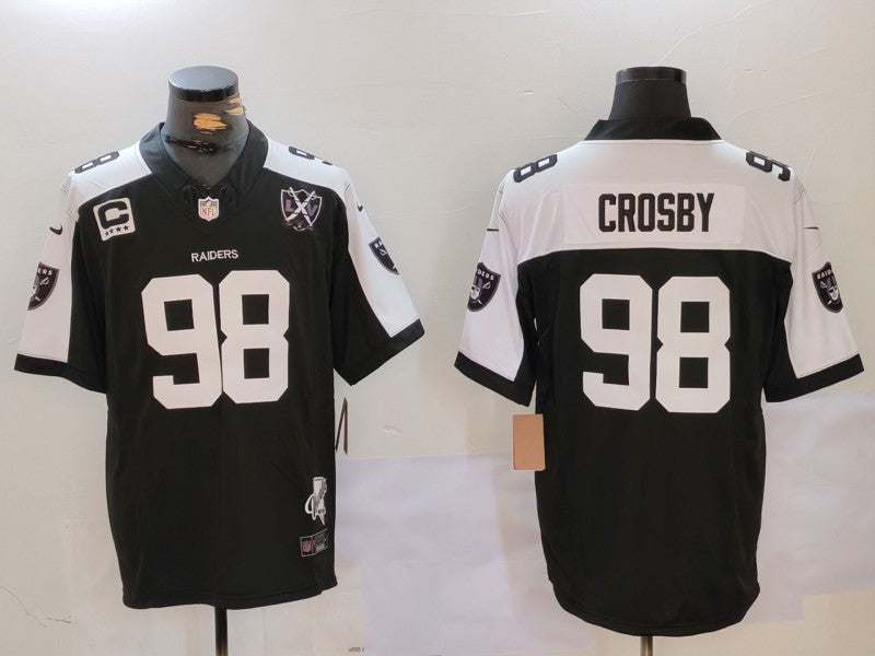 Men's Las Vegas Raiders Maxx Crosby #98 Black 2024 Vapor Limited Jersey1