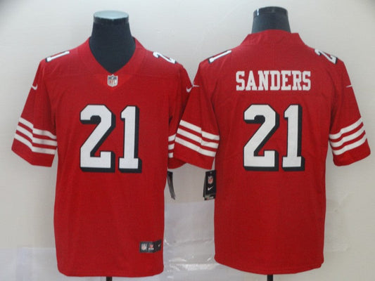 Men's San Francisco 49ers Deion Sanders Red Game Player Jersey
