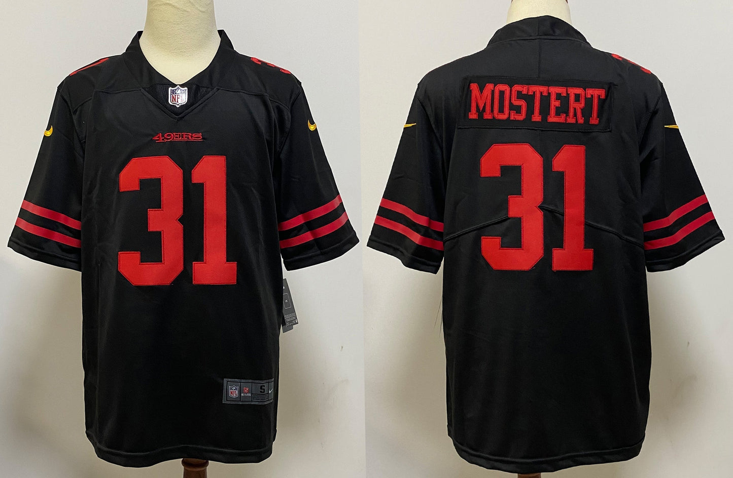 Men's San Francisco 49ers Raheem Mostert Black Game Player Jersey