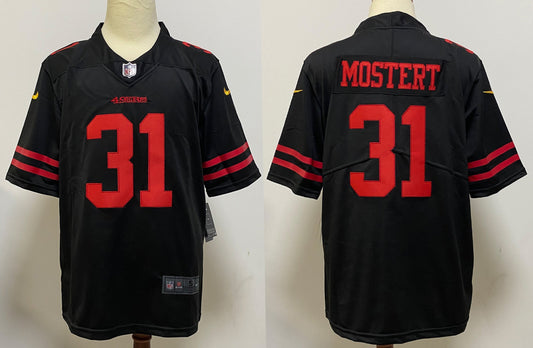 Men's San Francisco 49ers Raheem Mostert Black Game Player Jersey