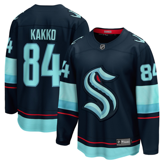 Men's Seattle Kraken Kaapo Kakko Fanatics Deep Sea Blue Home Breakaway Player Jersey