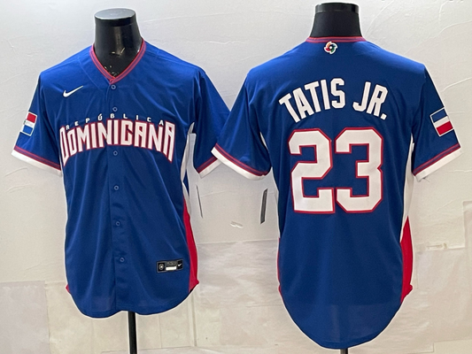 Men's Dominican Republic Baseball Fernando Tatis Jr. #23 Royal 2026 World Baseball Classic Stadium Jersey