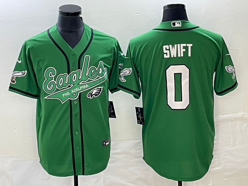 Men's Philadelphia Eagles D'Andre Swift Kelly Green Game Jersey Joint Edition