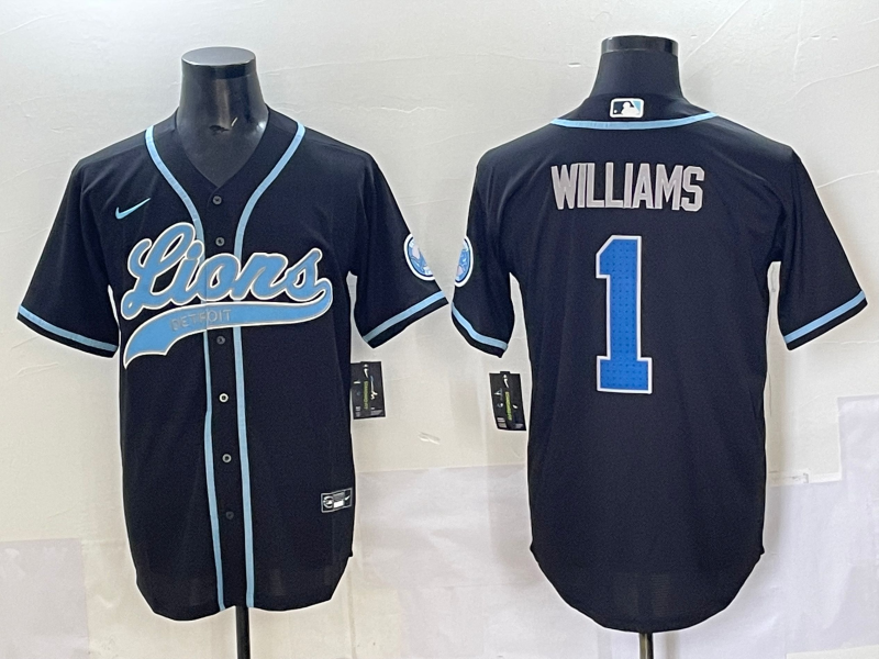 Men's Detroit Lions Jameson Williams Black Game Player Jersey