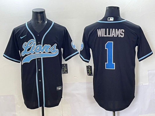 Men's Detroit Lions Jameson Williams Black Game Player Jersey