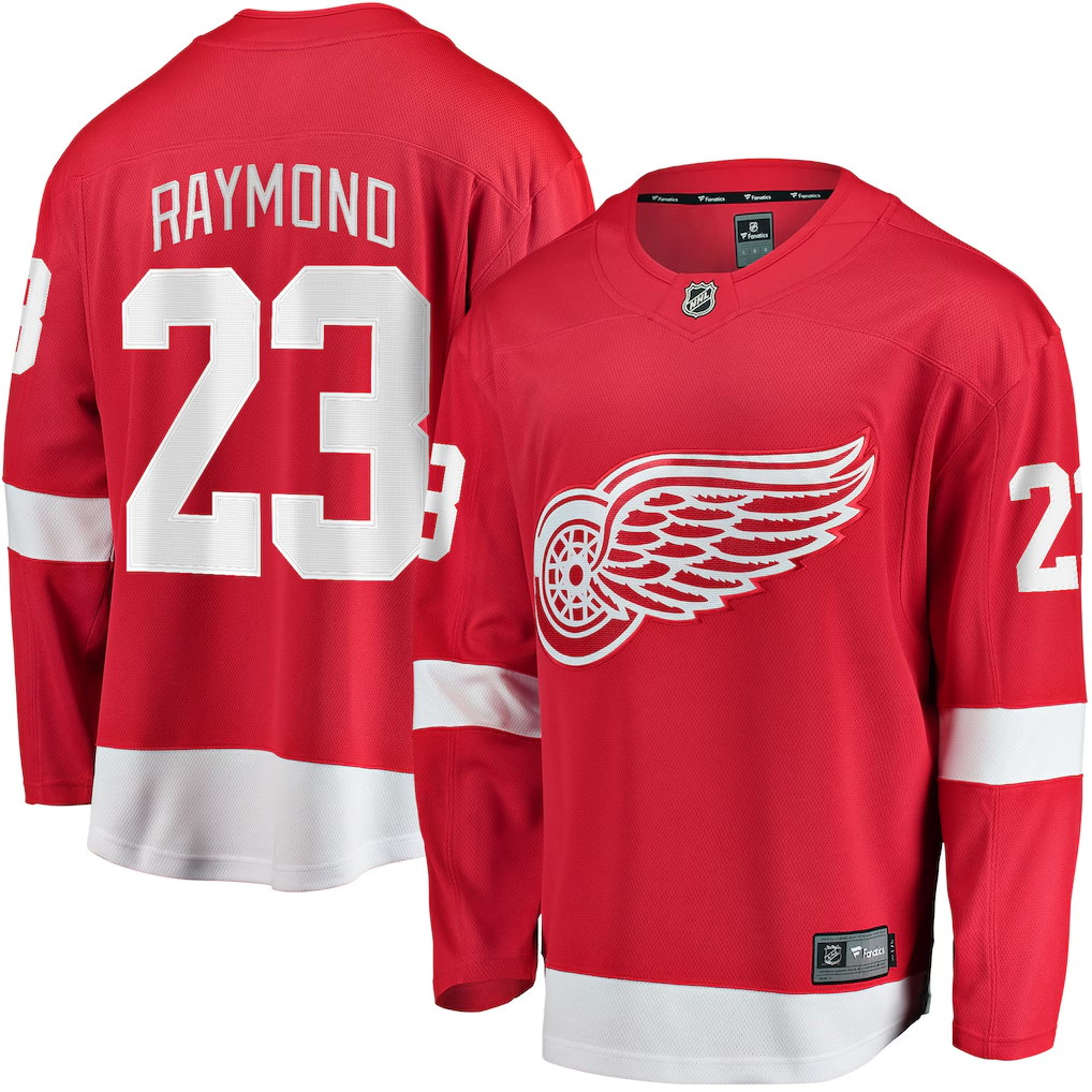 Men's Detroit Red Wings Lucas Raymond #23 Fanatics Red Home Breakaway Jersey