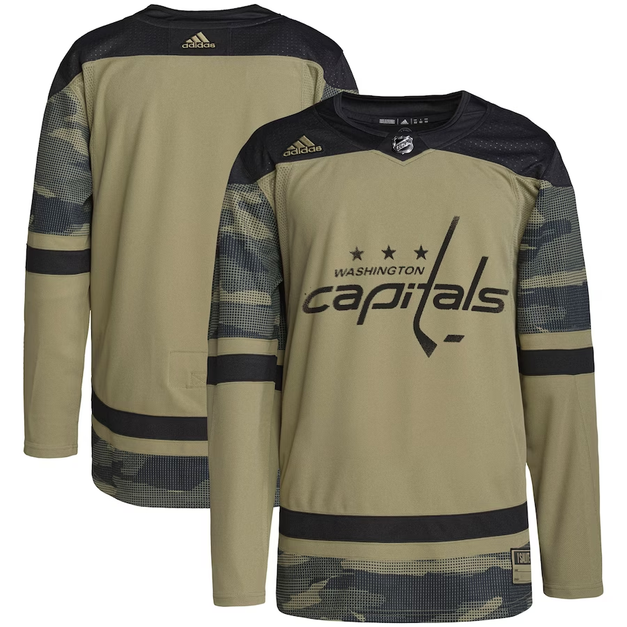 Men's Washington Capitals Camo Military Appreciation Team Authentic Blank Jersey1