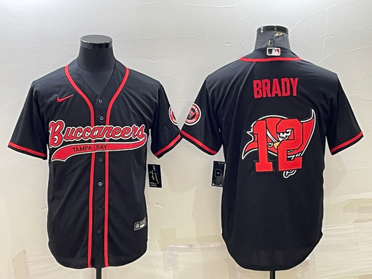 Men's Tampa Bay Buccaneers Tom Brady Black Game Player Jersey Joint Edition